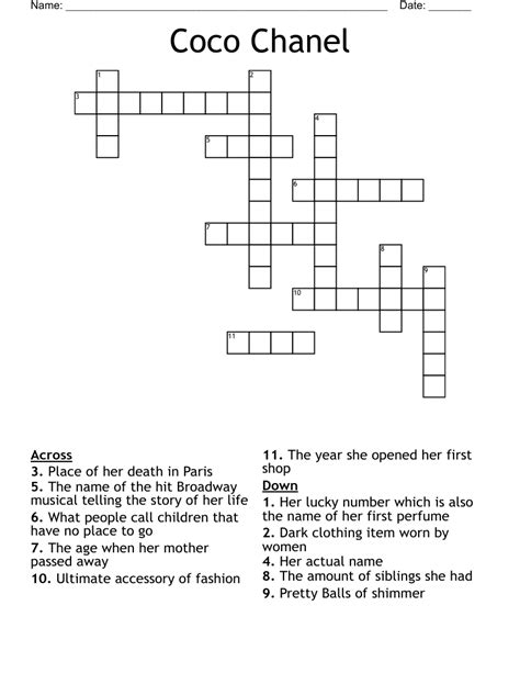 de chanel fragrance crossword|Chanel fragrance answer.